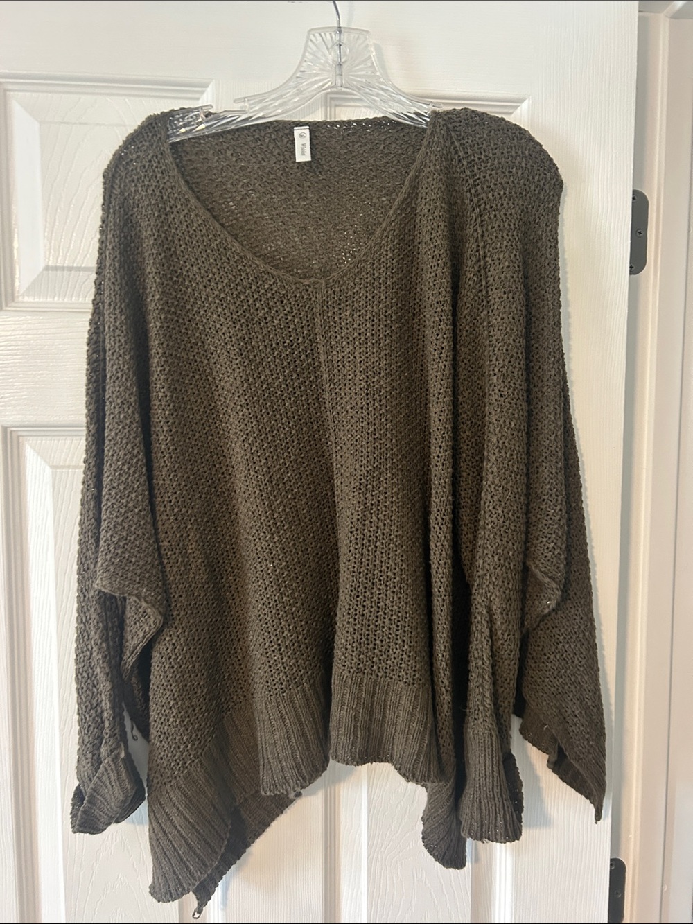 Wishlist Olive Green V-Neck Knit Sweater